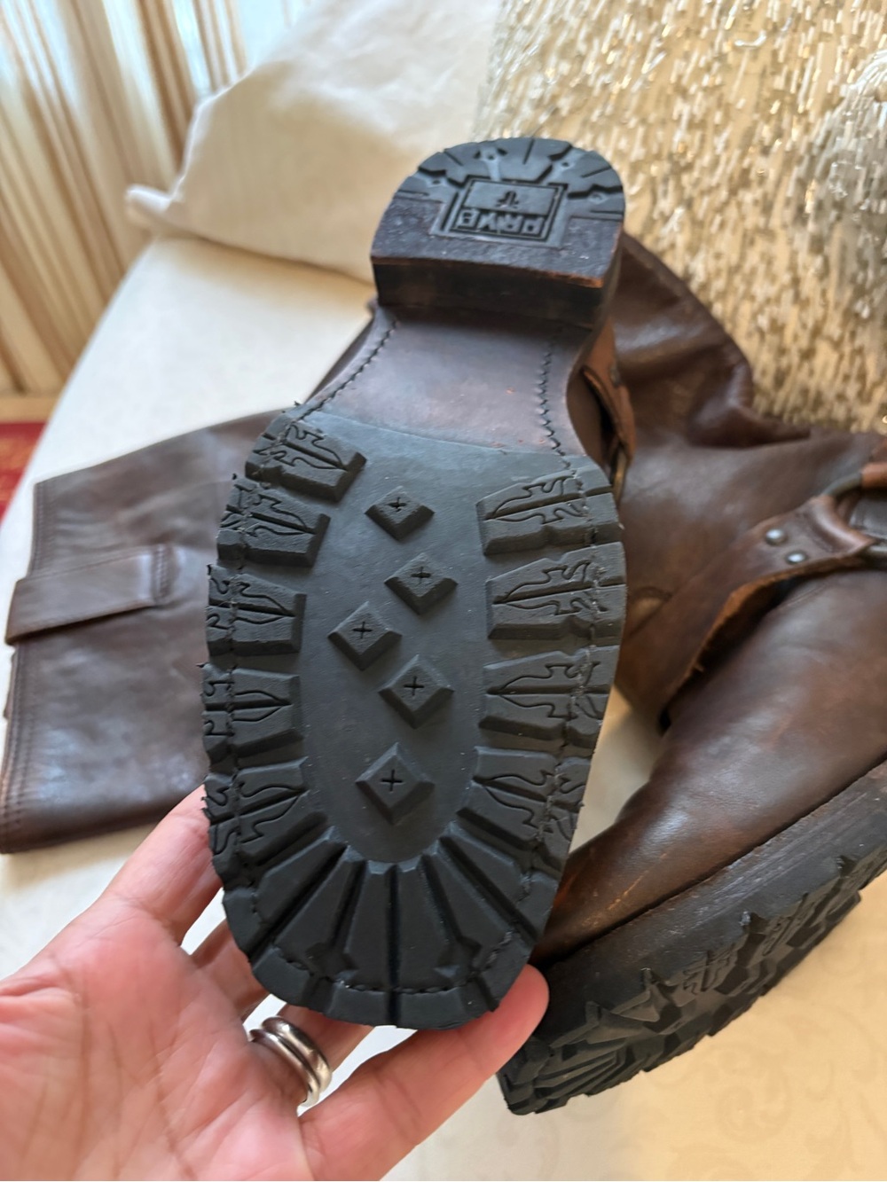 Frye Dark Brown Leather Harness Boots - Picture 6 of 12